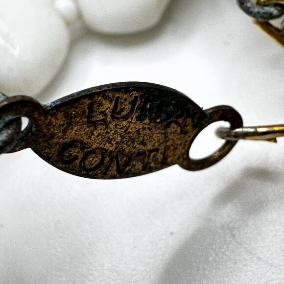 Luisa Conti Milk Glass Necklace Vintage 1970’s Italian Designer 4 Strand FLAWED - Picture 10 of 16